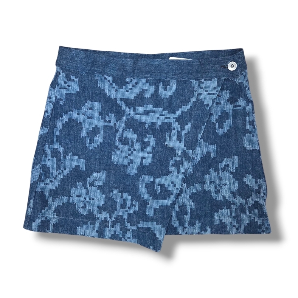 Rag & Bone Marina Denim-Jacquard Mini Wrap Skirt - Picture 9 of 9